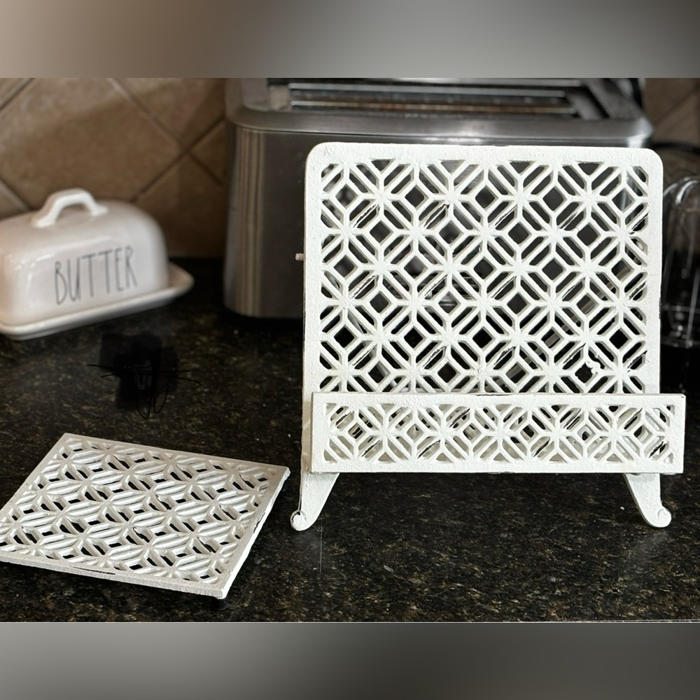 Trivet and cookbook holder, never used.